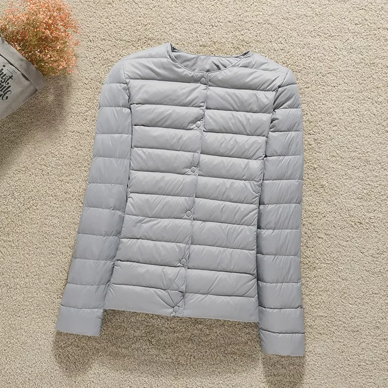 Padded Jackets Women's Jackets Spring 2021 Collarless Ultralight Quilted Coat for Women Warm Winter Down Coats Light