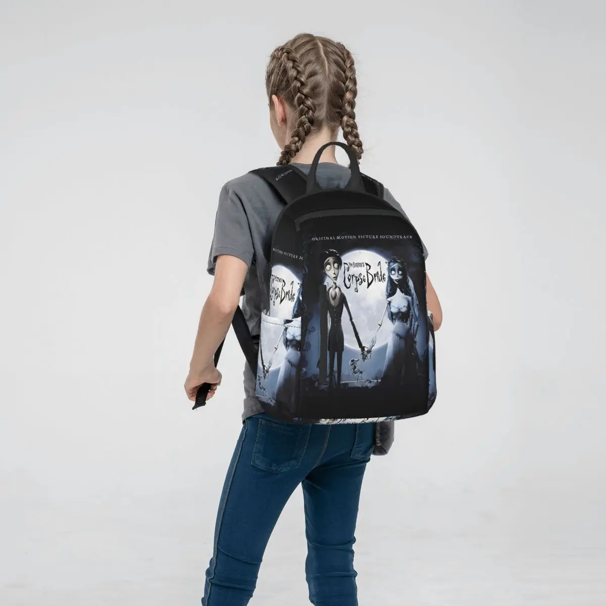 Фото Рюкзак Tim Burton's Corpse Bride Album Happy Student Backpack School Bag Hiking Travel Daypack для мальчиков и девочек, школьная сумка, сумка через плечо №3