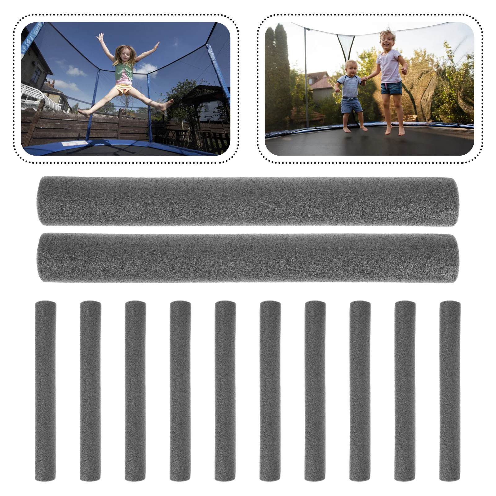 

12 Pcs Railings Fencing Trampoline Sponge Tube Padding Covers Jumping Bed Pole Anti-collision Tubes Pe Foam Protectors Child
