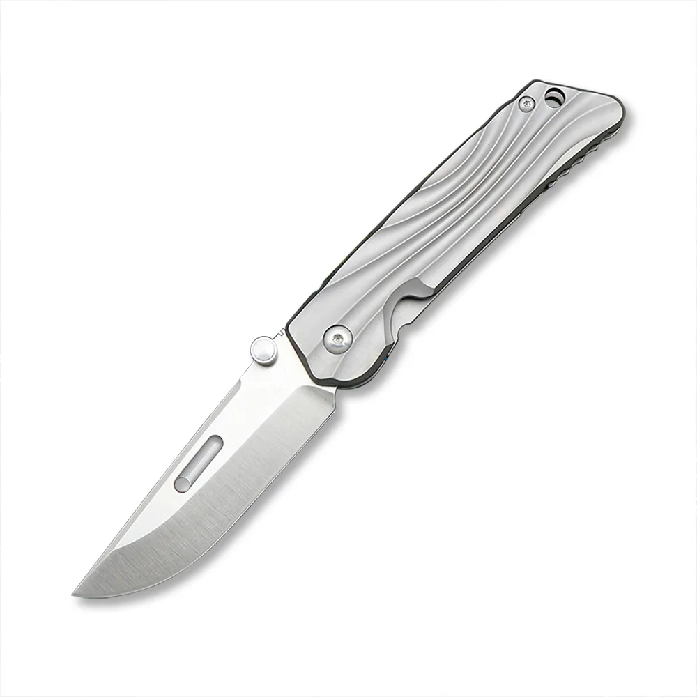 JUMCSONG Новый AUS-10 стальной титановый сплав с ручкой для рыбалки кемпинга