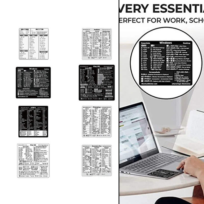 

30 шт./набор Windows + Word/Excel (для Windows)/Adobe Photoshop Инструкция по клавиатуре для быстрой справки наклейка для клавиатуры подходит для ноутбука или ПК