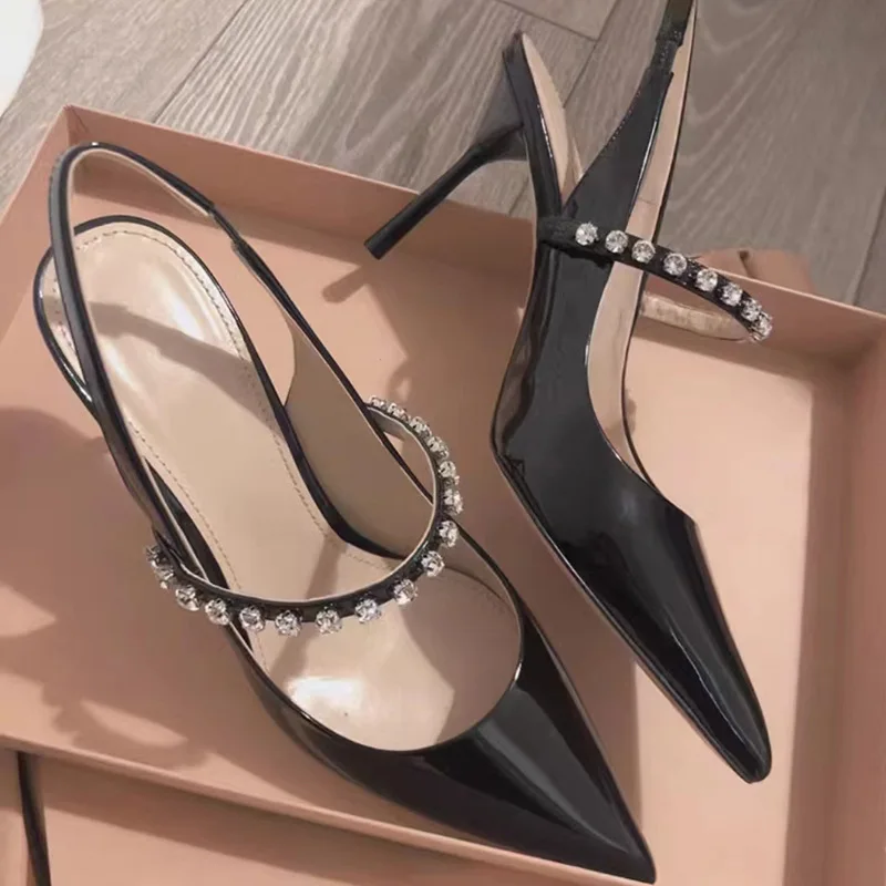 Туфли на высоком каблуке свадебные туфли банкетные женские тонком с острым