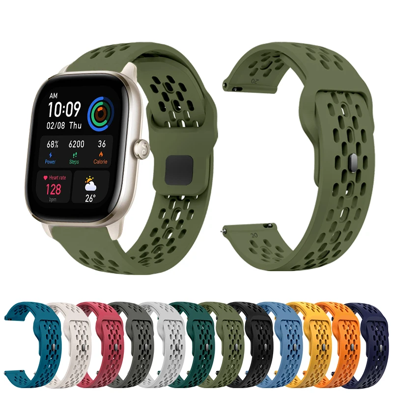 Дышащий ремешок для Amazfit GTS4 Mini 20 мм универсальный аксессуар Официальный bip3 pro бега