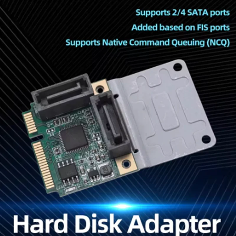 Фото Карта расширения Mini PCI-E к SATA3.0 Конвертер M.2 PCI-E 2.0 B+M Key Карта расширения 2/4 SATA 3.0 SSD Карта адаптера №3