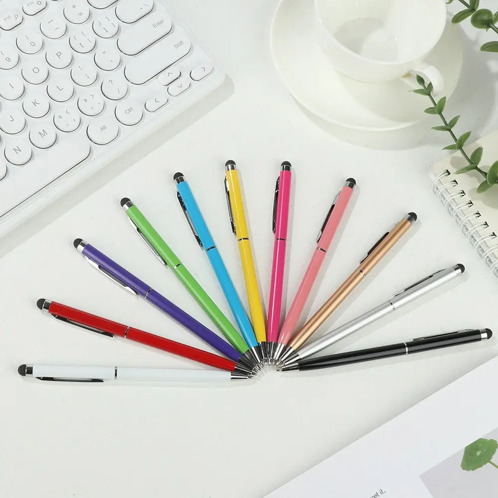 2 in 1 Dual-Use Stylus Touch Capacitive Ball Pen Universal Mobile Phone Touch Screen Pens Durable Waterborne Writing Supplies