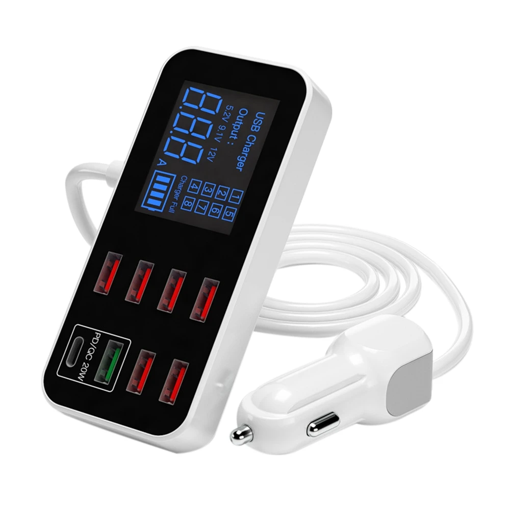 

Автомобильное зарядное устройство с 8 USB-портами, 40 Вт, 8 А