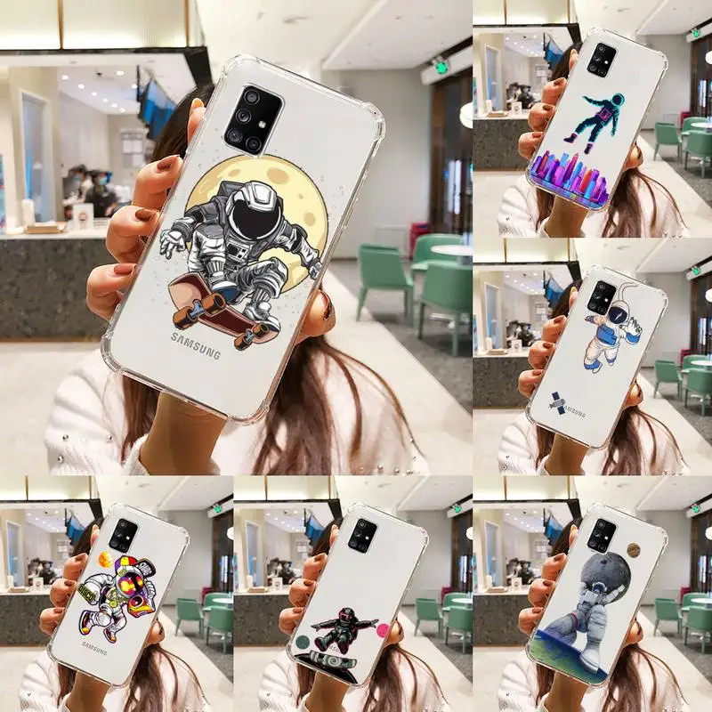 

Planet Astronaut design Phone Case For Samsung a10 a12 a50 a51 a52 a21 a31 a32 a71 s10 s20 s21 Plus Fe Ultra