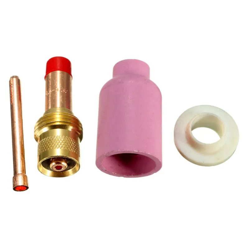 

4Pcs Nozzle Flowfor Insulated Connector Guide TIG Gas Lens Kit 1.0/1.6/2.4/3.2mm TIG Welding Torch PTA DB SR WP17 18 26 Series