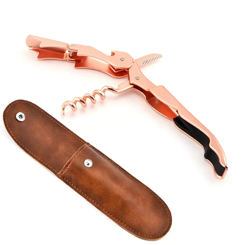 

New in Hinged Corkscrew, Upgraded Heavy Duty Wine Opener with Foil Cutter and Bottle Opener Rose Gold christmas decoration navid