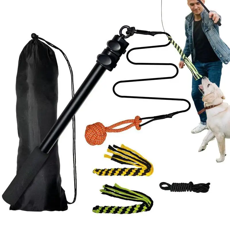 

Dog Teaser Stick Retractable Pole Dog Chew Pet Toys For Dogs Teaser Wand With Plush Refill For Small Dog Training & Exercise