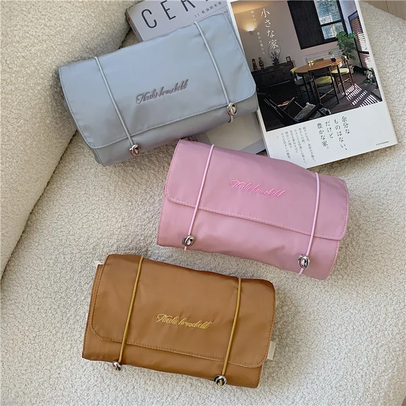 Вместительная женская Ретро сумка для хранения косметики конфетных цветов