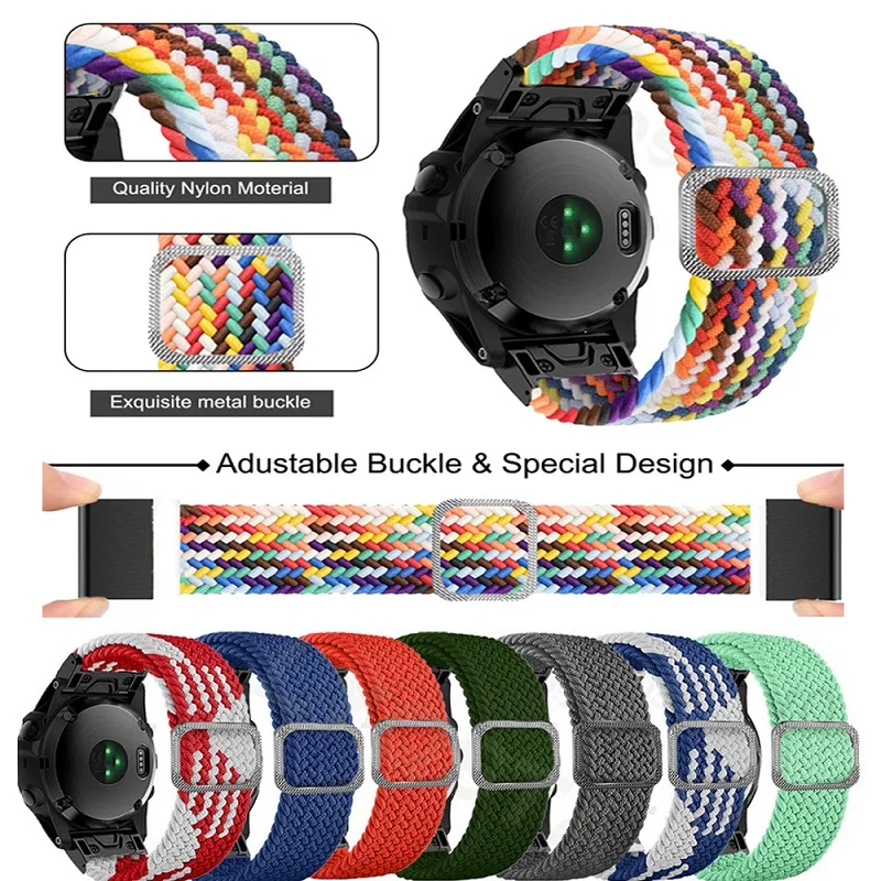 

26mm 22mm Sport Nylon Strap Wristband for Garmin Fenix 7X 7 6X 6 Pro 5X 5 3HR Forerunner 935 Smart Watch Quick Release Bracelet