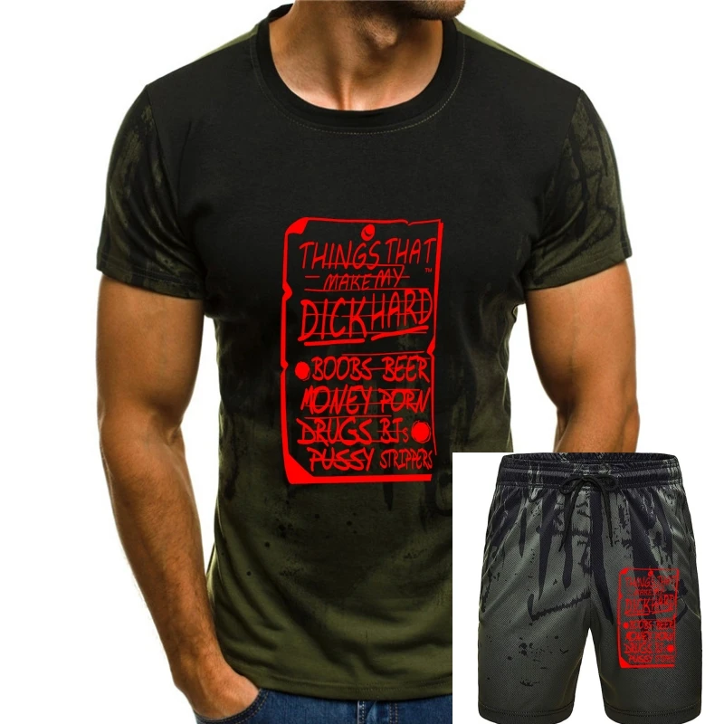 

Fashion tshirts Summer Straight 100% Cotton Mingse Fashion Men'S Things That Make My Dick Hard T Shirts White