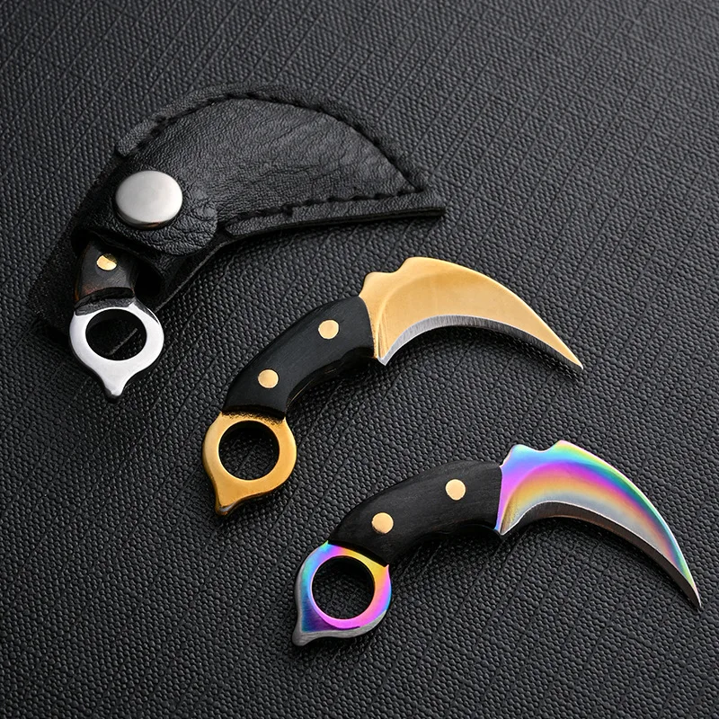 

Fixed Blade Keychain Knife Stainless Steel Wooden Handle Tiny Mini Portable EDC Opener Cutter Knife Crafts Gift