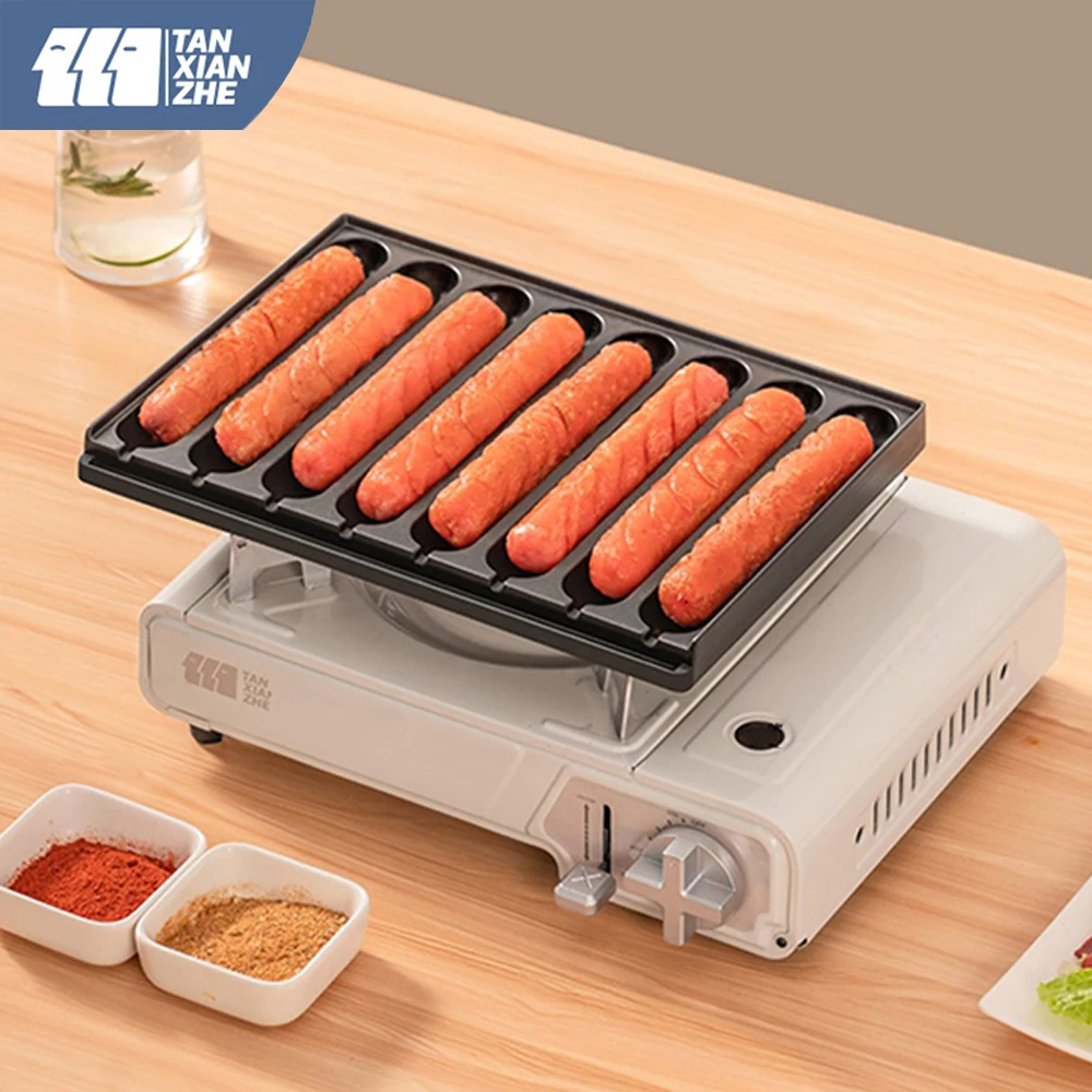 

TANXIANZHE Multifunctional Grill Grilled Crispy Sausage 8-Hole Sausage Plate Starch Sausage Grill Snacks Maker Commercial