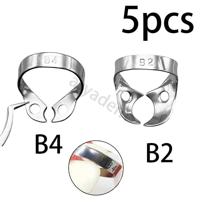 5 шт. B2 B4 зубные резиновые зажимы для полости рта из нержавеющей стали