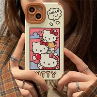 hello kitty cartoon kawaii cat silicon soft phone cases for iphone 13 12 11 pro max for apple 13promax full back cover shells