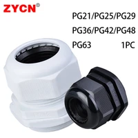 1pc cable gland nylon waterproof connector pg21 for 13 18 2936 pg42 pg63 entry fixed wire ip68 plastic white black large size