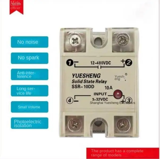 

DC Controlled DC Solid State Relay 10ASSR-10DD (480V) 10A-80A Optional