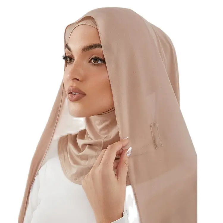 Ready to Wear premium heavy Chiffon hijab With magnet good stitching plain high quality instant hijab scarf hijabs long shawl