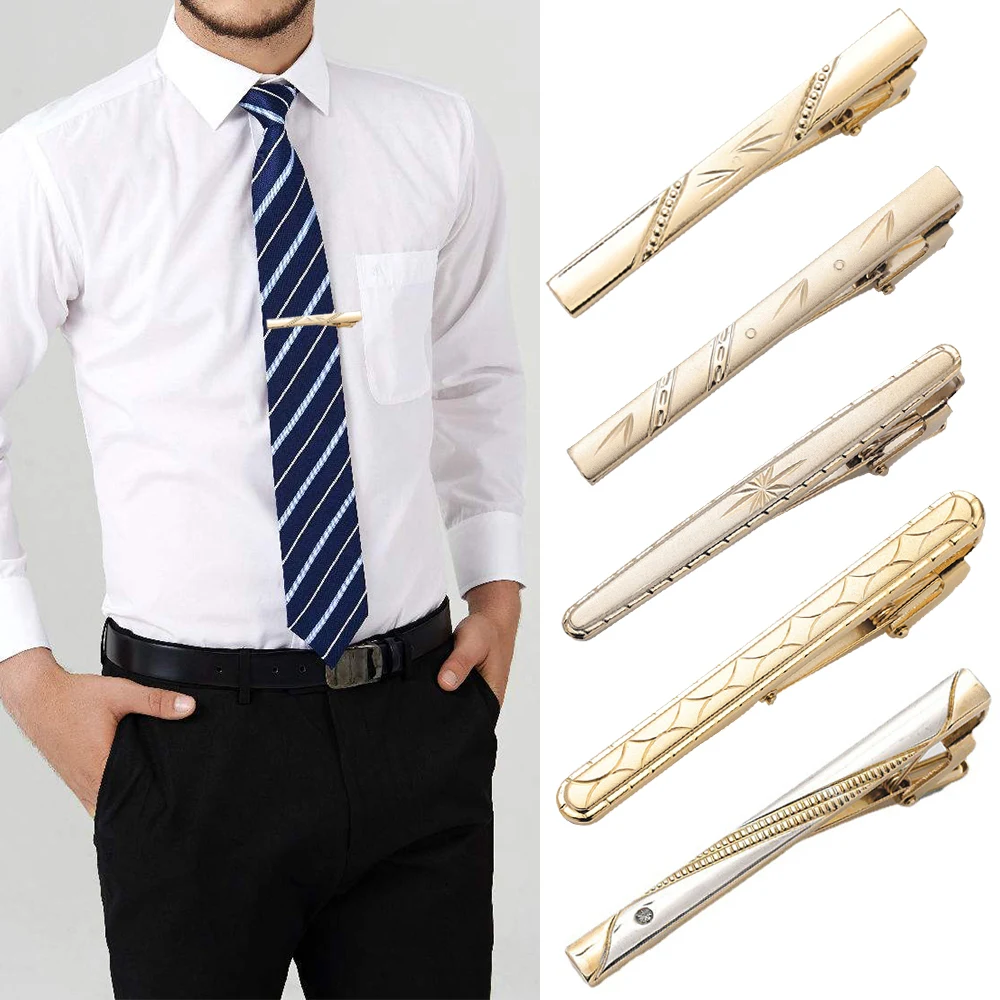 

Brand New Men's Tie Clip Classic Simple Style Pin Clasp Gold Color Male Business Wedding Necktie Clip Clasp Metal Men Jewelry