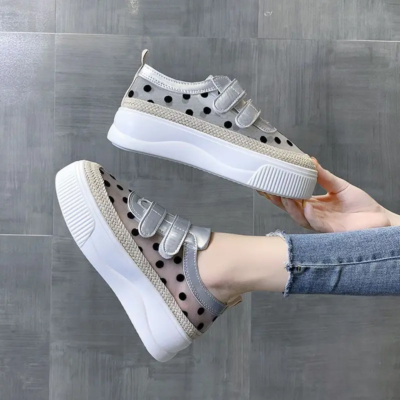 

Female Footwear Clear White Women's Shoes Transparent Mesh Breathable High on Platform Offer Luxury Daily Routine Autumn Urban A