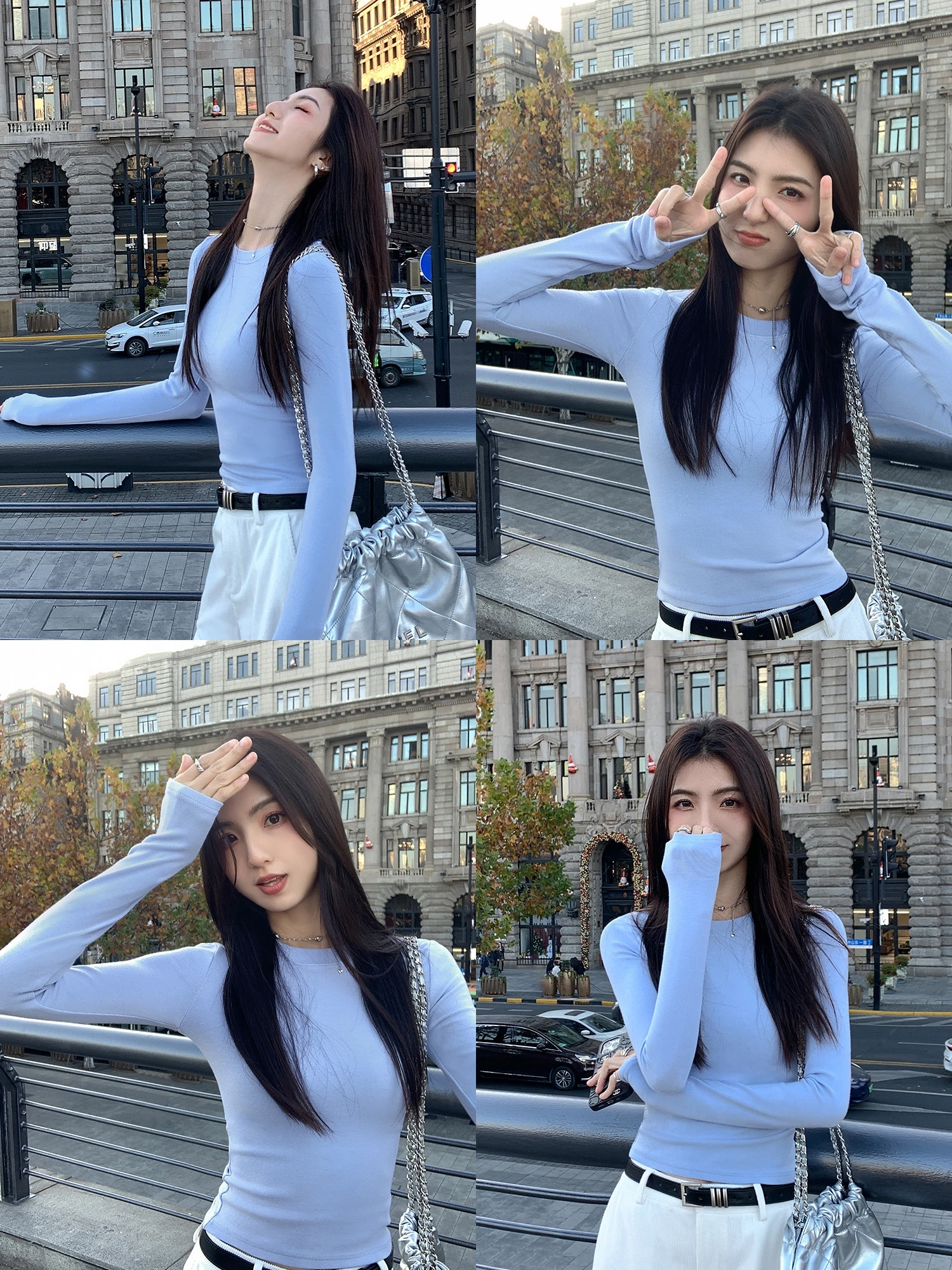 Женская трикотажная футболка Mulvan черного цвета с длинными рукавами весна-осень