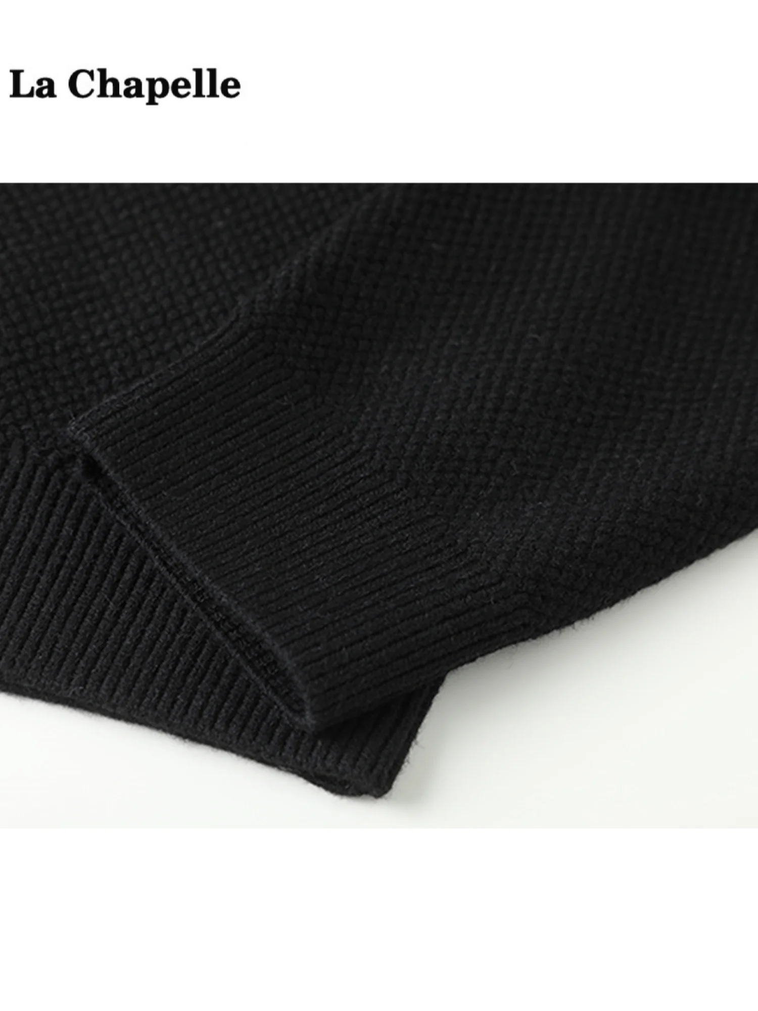 La Chapelle Женский свитер с лацканами нестандартной формы осенний новый черный