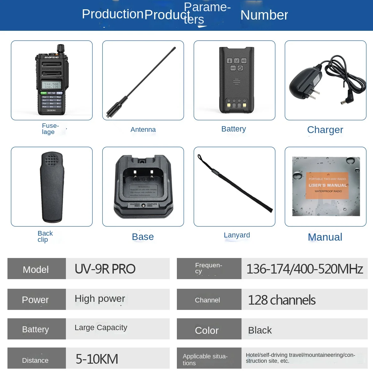 Baofeng Uv9r Pro Waterproof Interphone Marine VHF Uv-9r Plus Upgraded Version