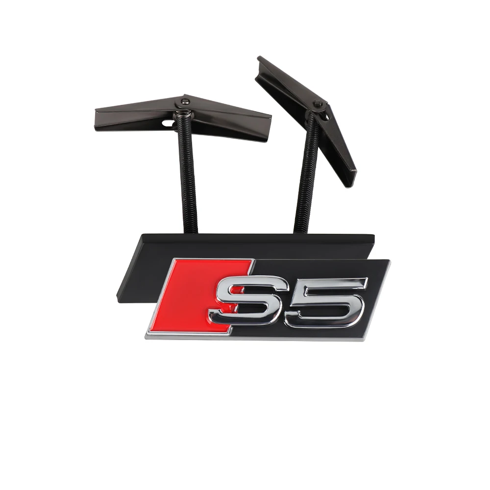 

3D ABS хром черный логотип гриль эмблема автомобильная передняя решетка значок декоративный аксессуар авто аксессуар для Audi S3 S4 S5 S6 S7 S8 RS3 RS4 RS5 RS6 RS7