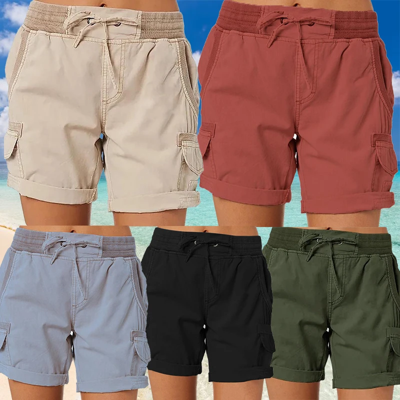 Fashion Women Shorts Multi Pocket Cargo Shorts for Women Work Shorts Outdoor Sports Hiking Shorts Summer Biker Shorts