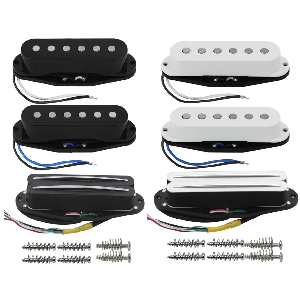 

FLEOR 3 шт. Alnico 5 звукосниматель гитары с одной катушкой и звукосниматель с горячими направляющими белый/черный для SSS ST гитары