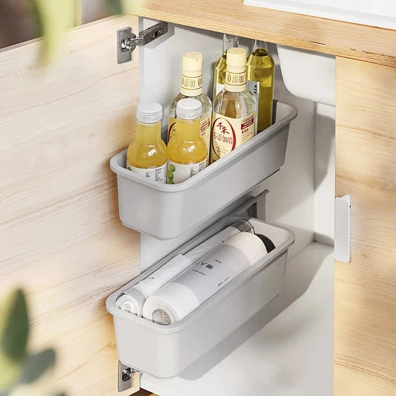 

Kitchen Organizer Wall Plastic Storage Container Box Drawer Rack Basket Shelf for Cabinet Closet Storage Accessories Storage Bin