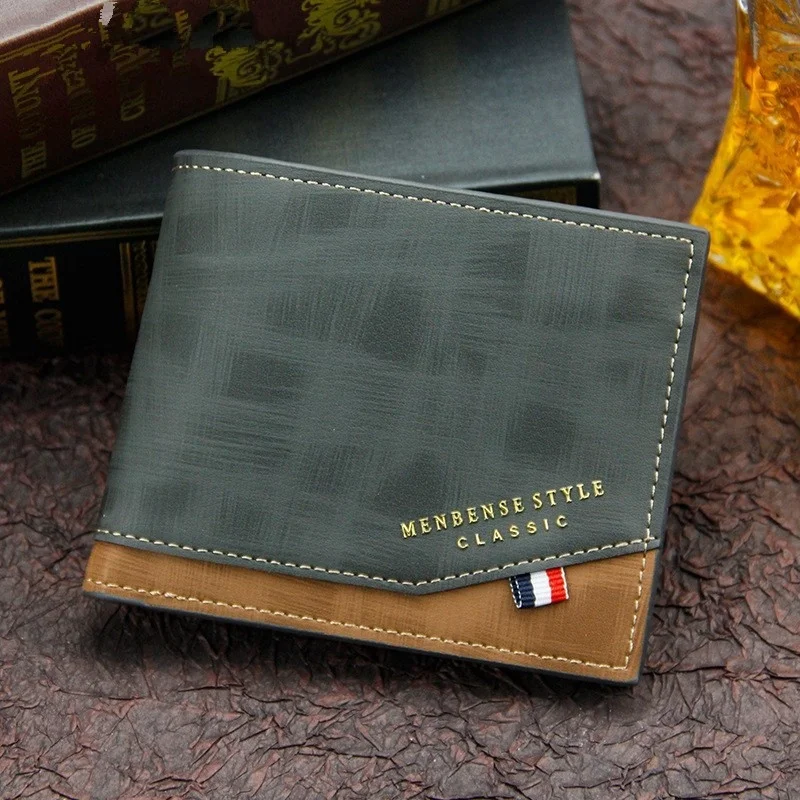 

New Men's Wallet With Coin Bag Small Money Purses Business Purse Leather clutch bag Design Money Frosted multi-card Wallet