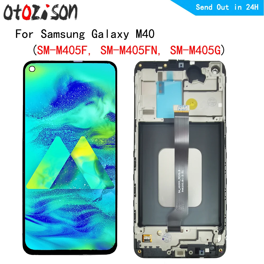 Экран 6,3 дюйма для Samsung Galaxy M40 SM-M405F, SM-M405FN, LCD дисплей, сенсорная панель, дигитайзер с рамкой в сборе