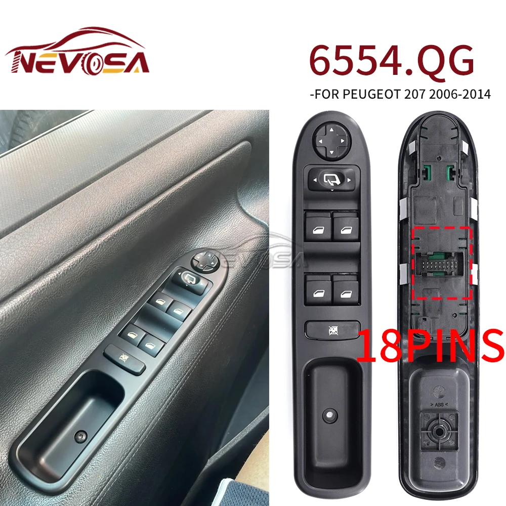 

NEVOSA для Peugeot 207 307, переключатель управления электрическим стеклоподъемником 6554.QC 6554.QK 6554.QG 6554.HJ 6554.KT 96351622 XT 6554.E7