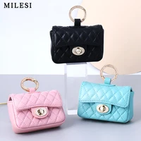 MILESI Fashion Coin Purse Women Mini Wallets Bags Airpods Case Holder Vegan Leather Pendant Keychain Lady Handbag Accessorie