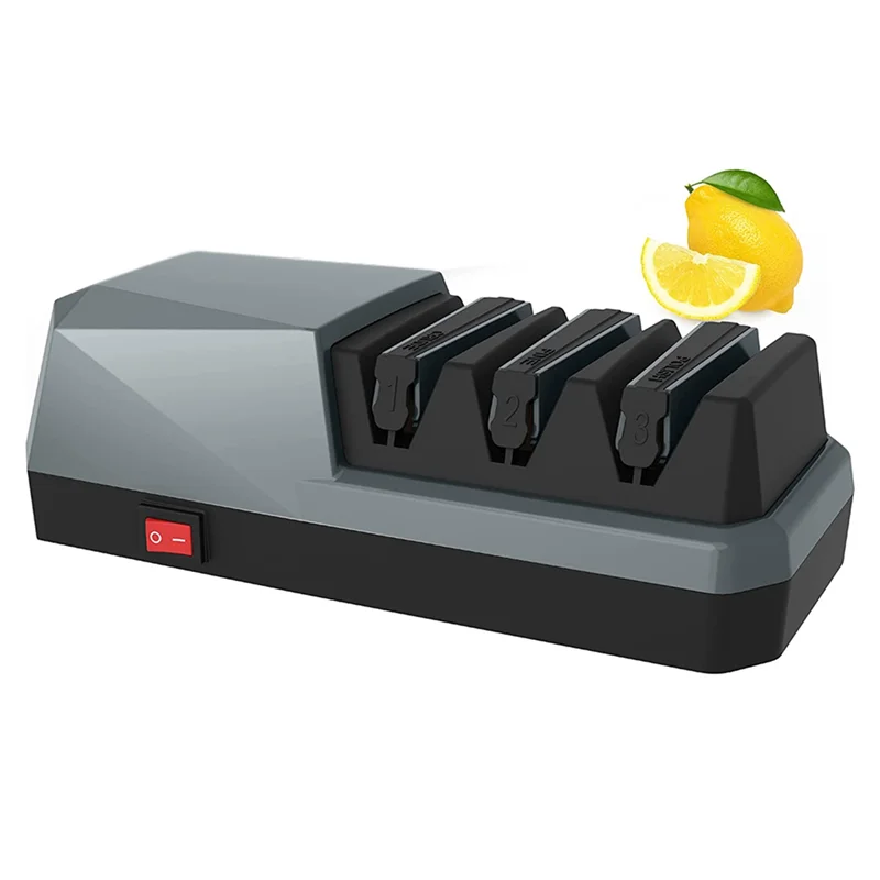 

Electric Knife Sharpener- Knife Sharpeners 3 Stage Electric Knife Sharpener 3-Stage Grey EU Plug
