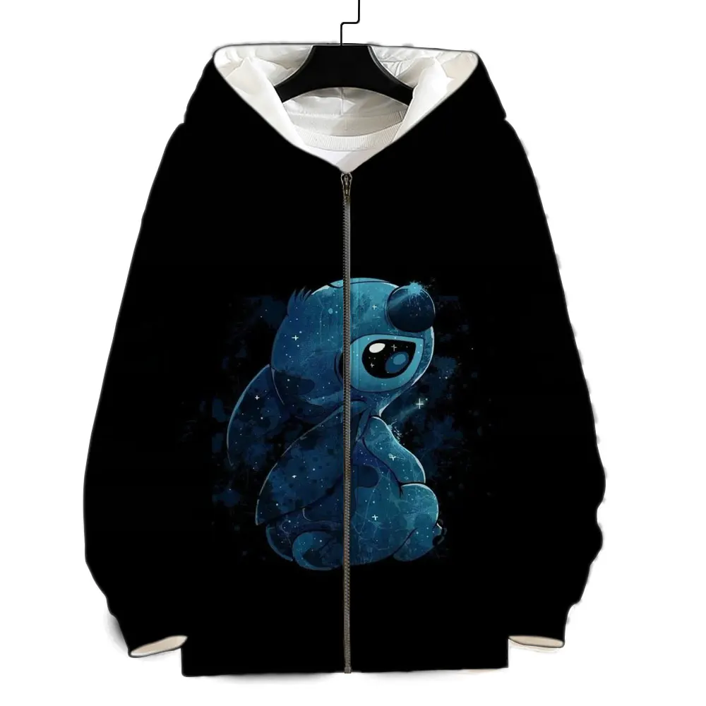 Lilo & Stitch Men's Zip Up Hoodie Spring Autumn Male Sweatsh