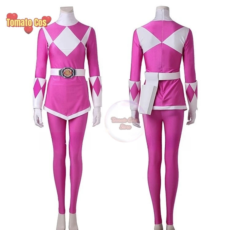 Adult Ptera Ranger Superhero Cosplay Costume Mei Zyuranger Pink Outfit Fancy Halloween Carnival High Quality Bodysuit