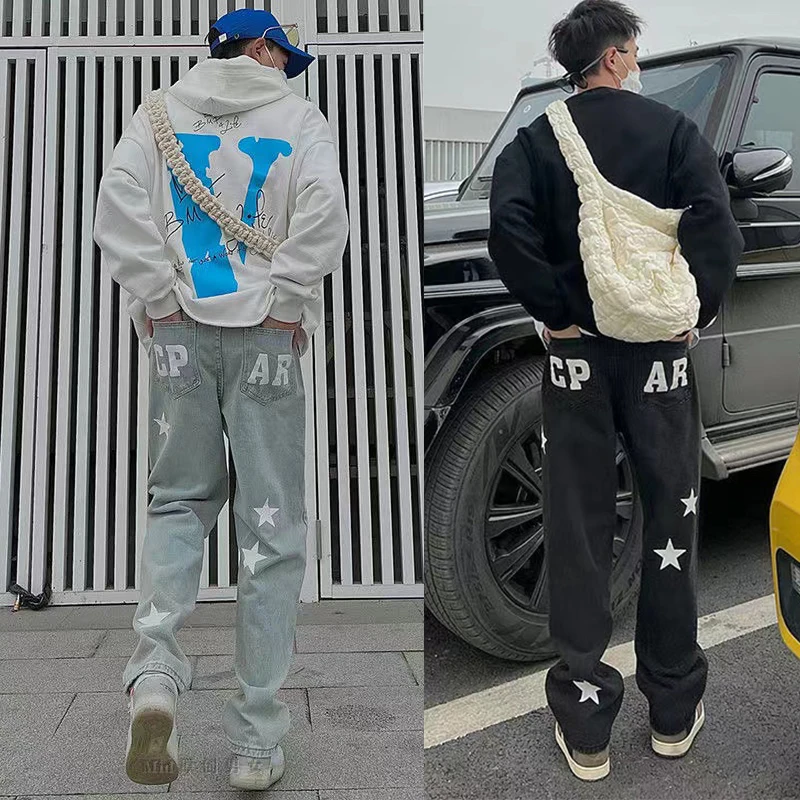 

Y2k Wide Leg Harlan Jeans Men Loose Denim Trousers Neutral Jean Streetwear Casual Solid Color Hip Hop Wide Jean Man Women Pants