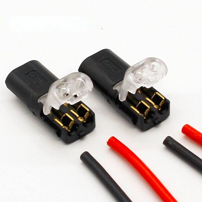 

10pcs 2p Spring Connector wire with no welding no screws Quick Connector cable clamp Terminal Block 2 Way Easy Fit for led strip