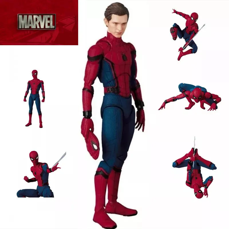 

Mafex 103 Marvel Avengers Spiderman Homecoming Action Figure Statue Can Change Tom Holland Face Model Doll Toy Collection Gift