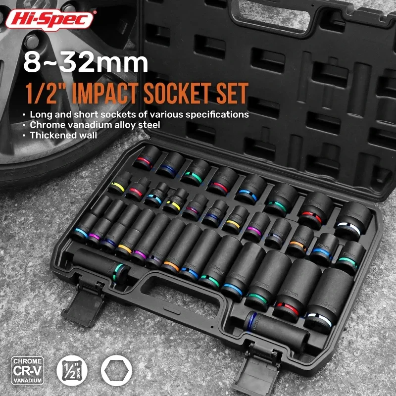 35 шт. 1/2 &quotударная короткая и длинная торцевая гайка ручные инструменты набор бит