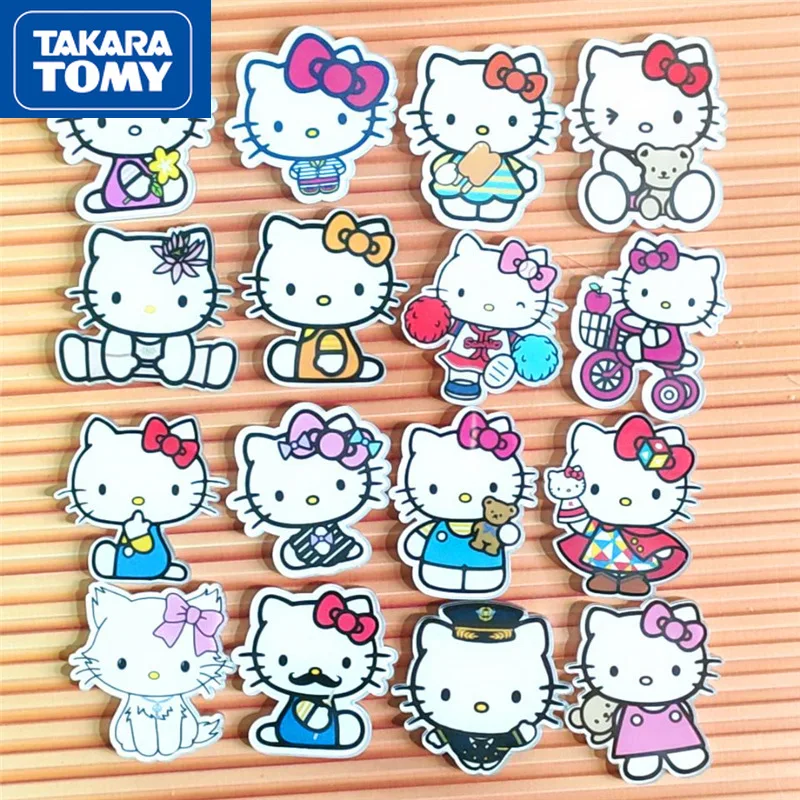 

TAKARA TOMY 2022 Cartoon Hello Kitty Acrylic Student Schoolbag Cute Brooch Boys and Girls Clothes Badge Pin Accessories