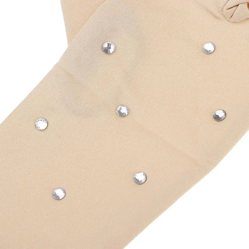 

Elastic Girls Gloves with Rhinestones for Ice Figure Skating Competition L