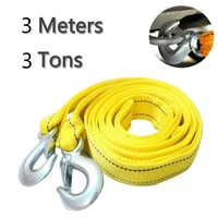 3m 4tons car tow rope winch tow cable tow strap towing rope with hooks for heavy duty car emergency off road emergency tools