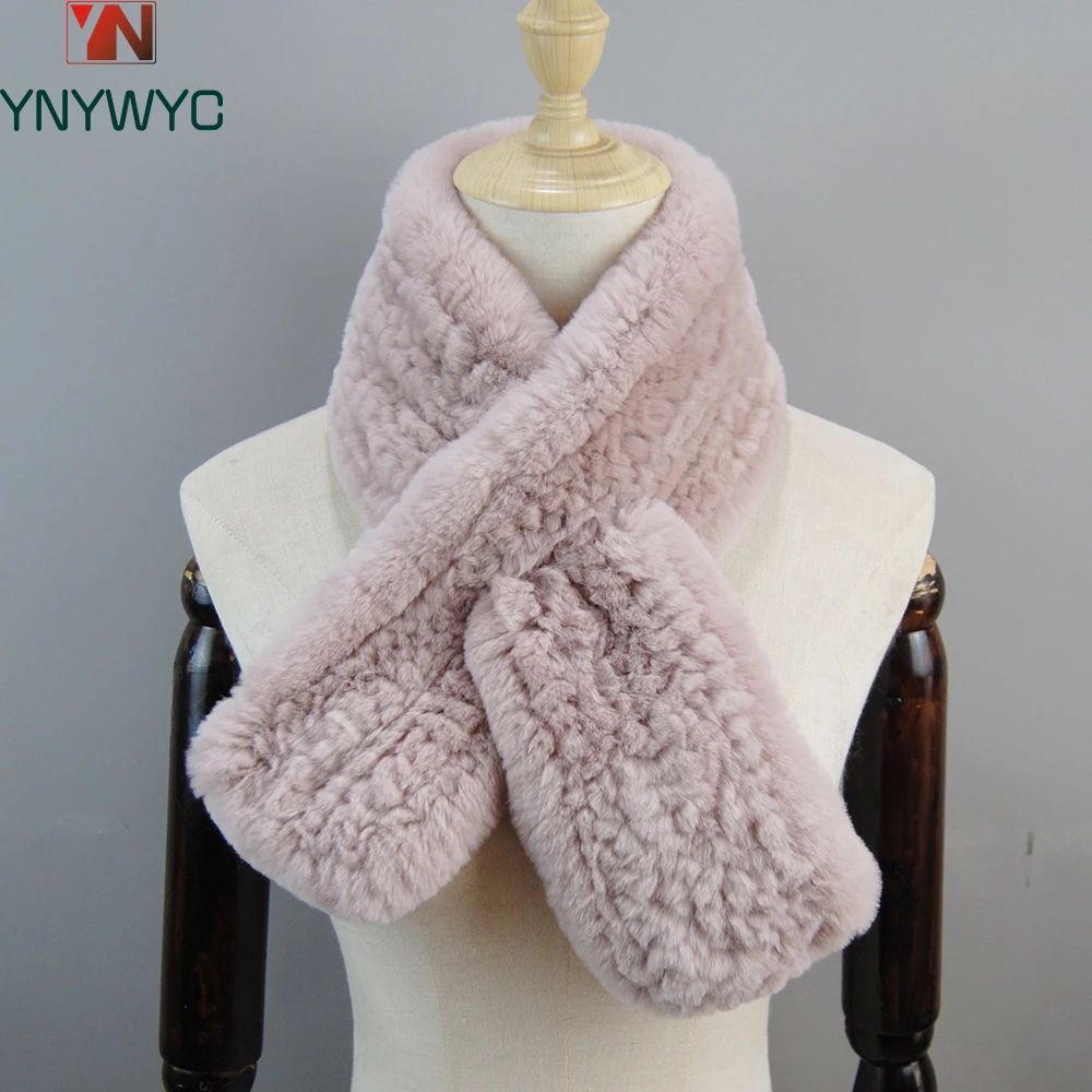 Новый российский зимний шарф из натурального меха кролика рекс женские зимние