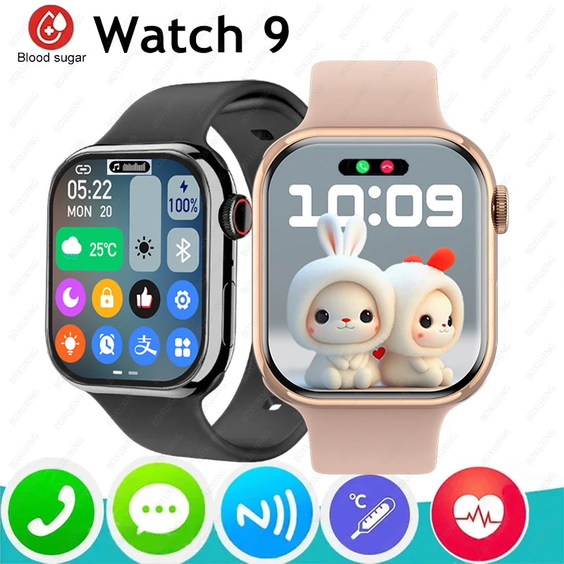 

New Watch 9 Blood Glucose Smart Watch Men 2.05" Screen NFC BT Call Fitness Women Series 9 GPS Tracker SmartWatch For Apple Watch