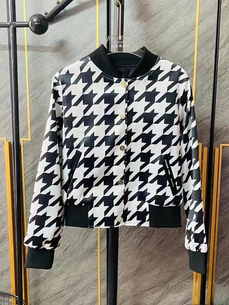 

Autumn and winter new bird check print button pike jacket fashionable and versatile y2k Clothes bra dresses for women 2022new in